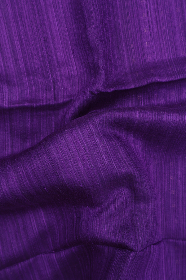 Bailu Silk Saree In Plain Royal Purple With Contrast Border