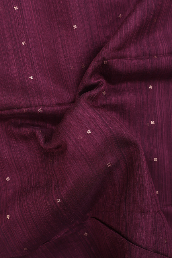 Bailu Silk Saree In Plum Brown With Chamki Work