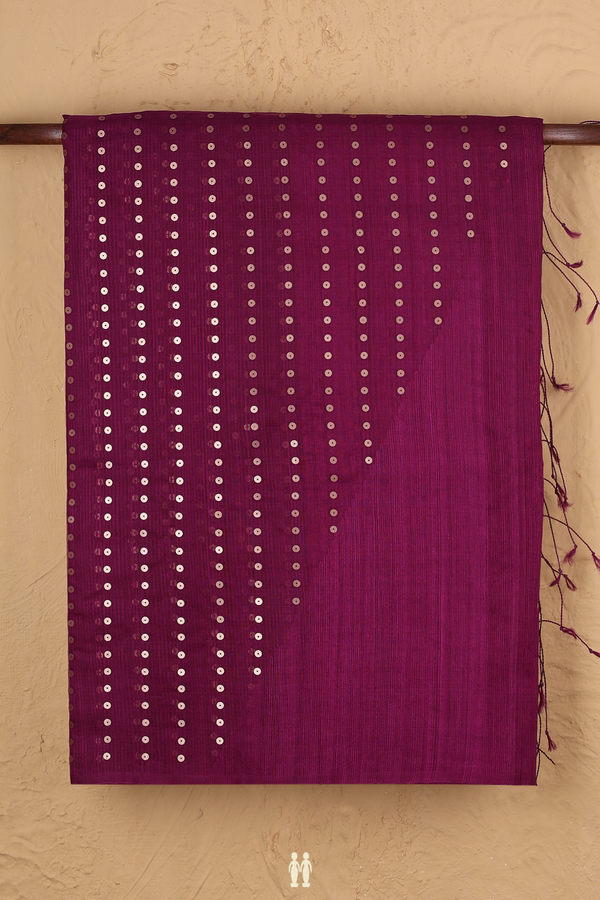 Bailu Silk Saree In Plum Purple With Chamki Work