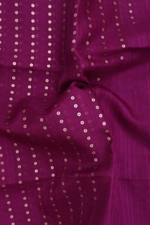 Bailu Silk Saree In Plum Purple With Chamki Work