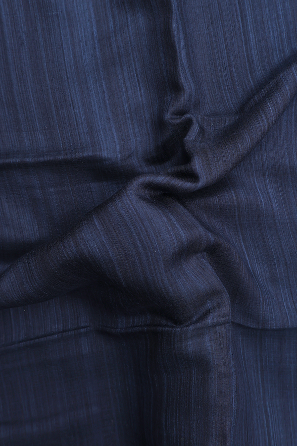 Bailu Silk Saree In Prussian Blue With Zari Border