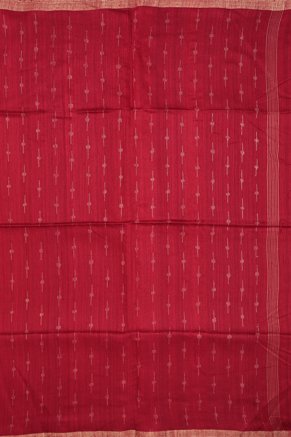 Bailu Silk Saree In Red With Zari Border