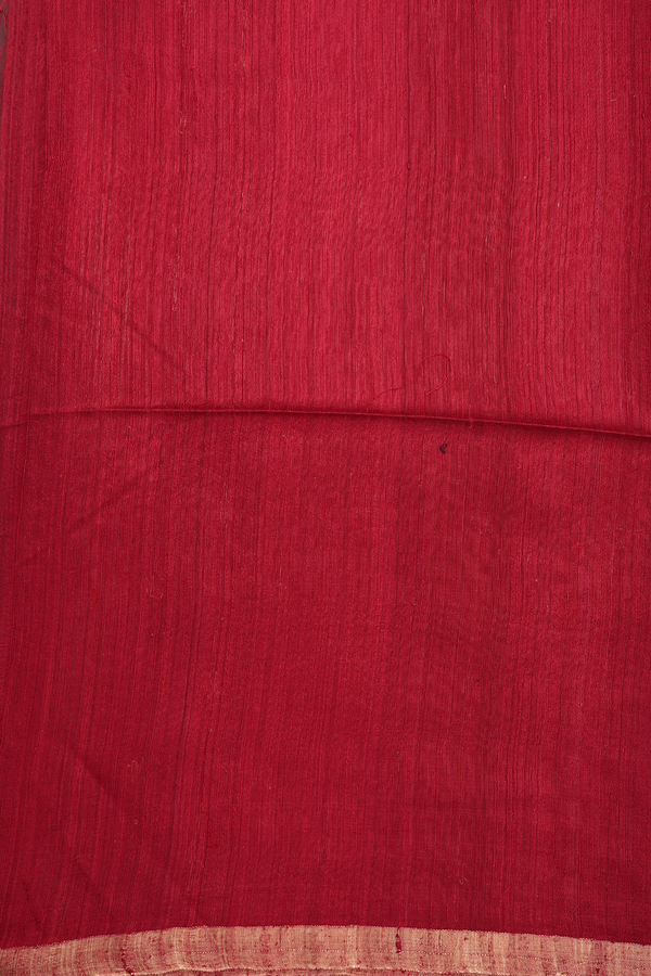 Bailu Silk Saree In Red With Zari Border