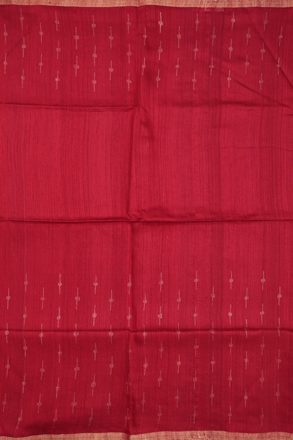 Bailu Silk Saree In Red With Zari Border
