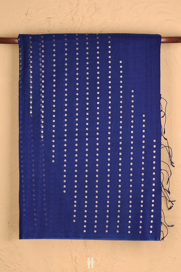 Bailu Silk Saree In Royal Blue With Chamki Work