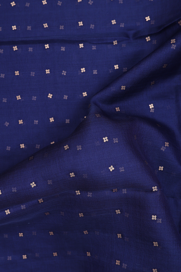 Bailu Silk Saree In Royal Blue With Chamki Work