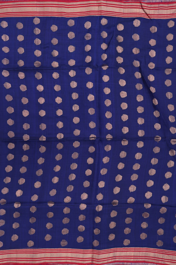 Bailu Silk Saree In Royal Blue With Contrast Border