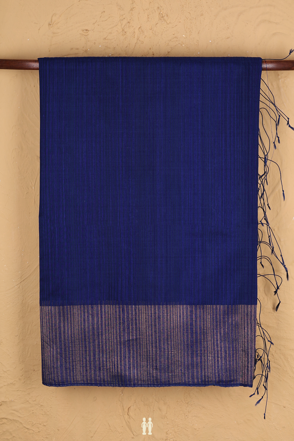 Bailu Silk Saree In Royal Blue With Self Stripes Design