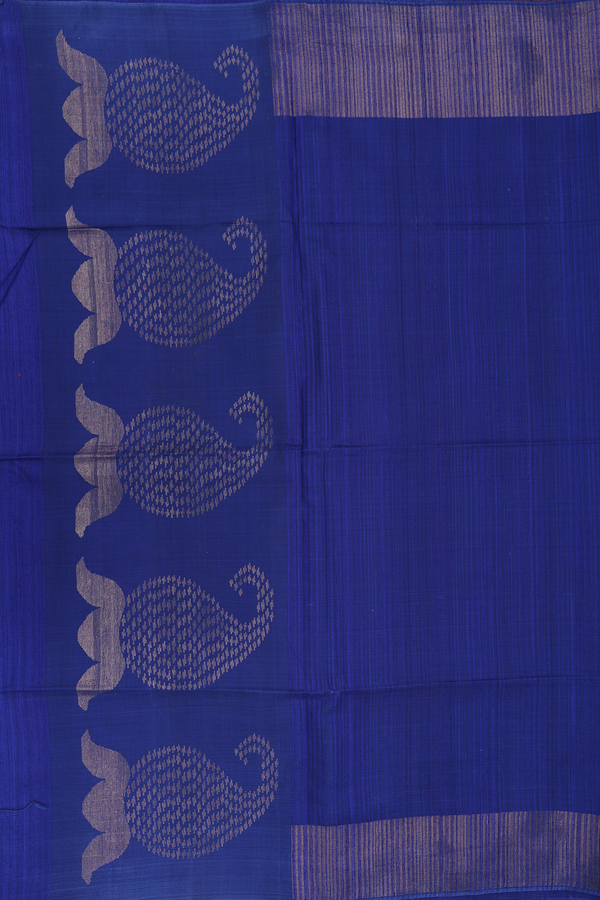 Bailu Silk Saree In Royal Blue With Self Stripes Design