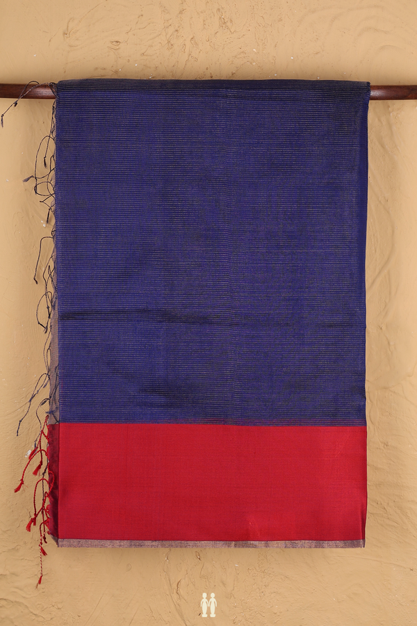 Bailu Silk Saree In Royal Blue With Stripes Design