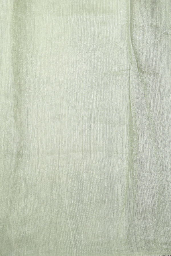 Bailu Silk Saree In Green With Chamki Work