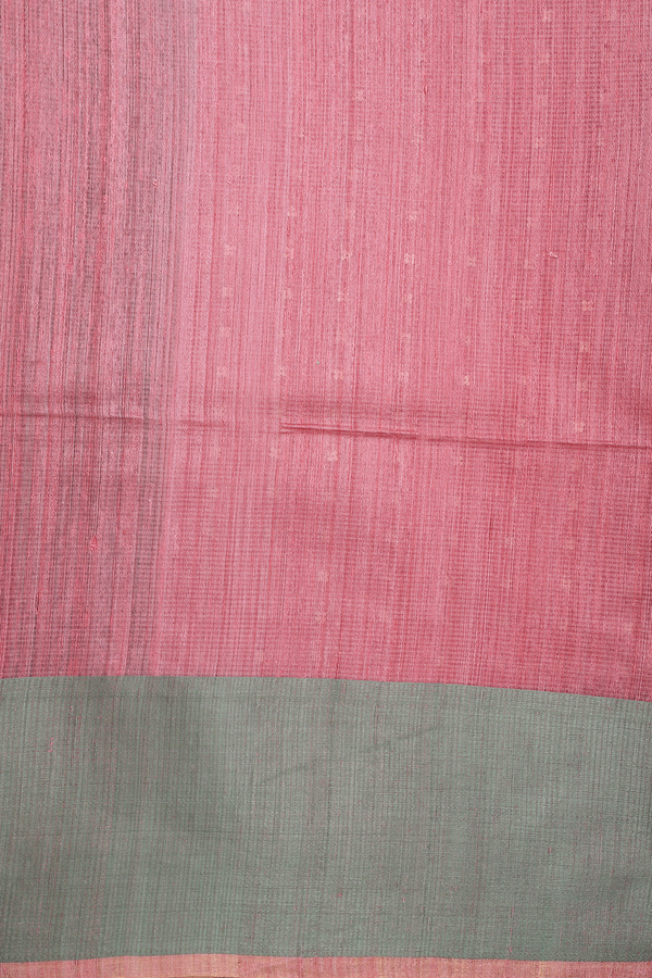 Bailu Silk Saree In Salmon Pink With Self Stripes Design