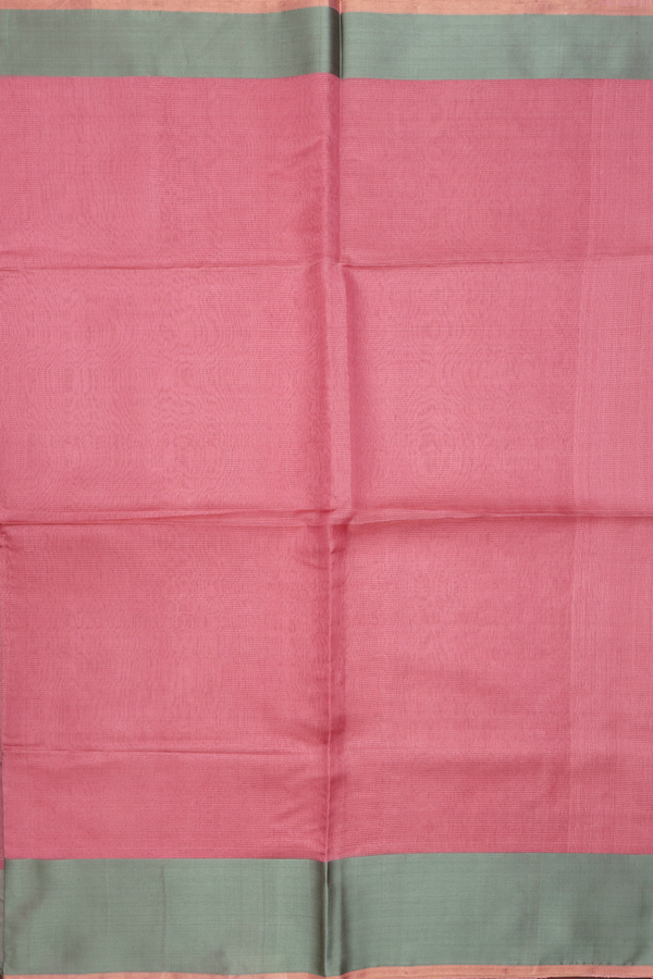 Bailu Silk Saree In Salmon Pink With Self Stripes Design