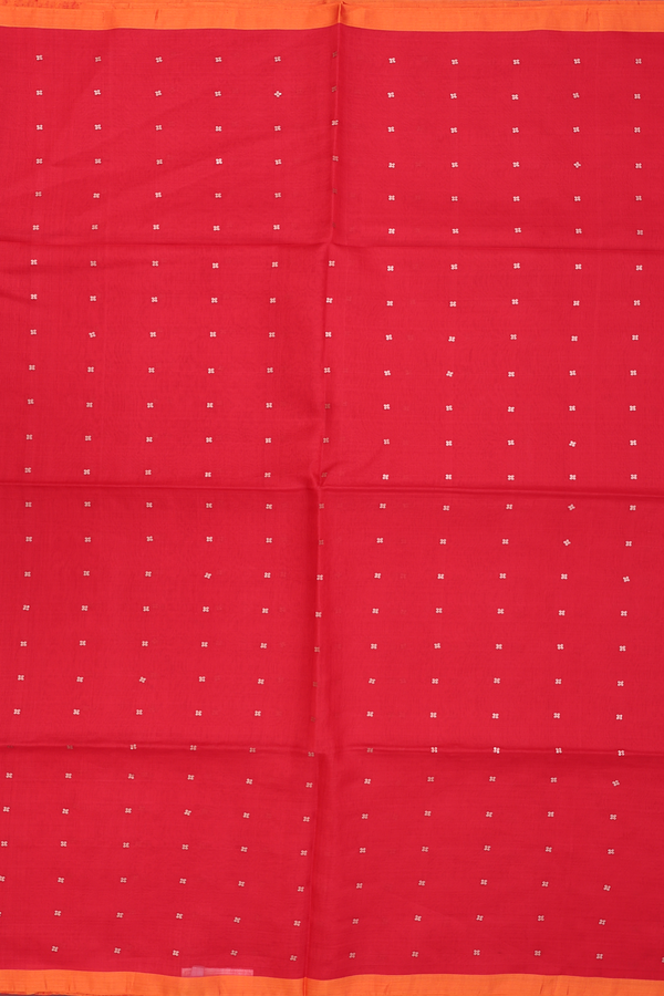 Bailu Silk Saree In Scarlet Red With Chamki Work