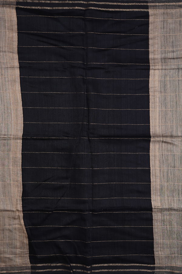 Bailu Silk Saree In Brown With Stripes Design