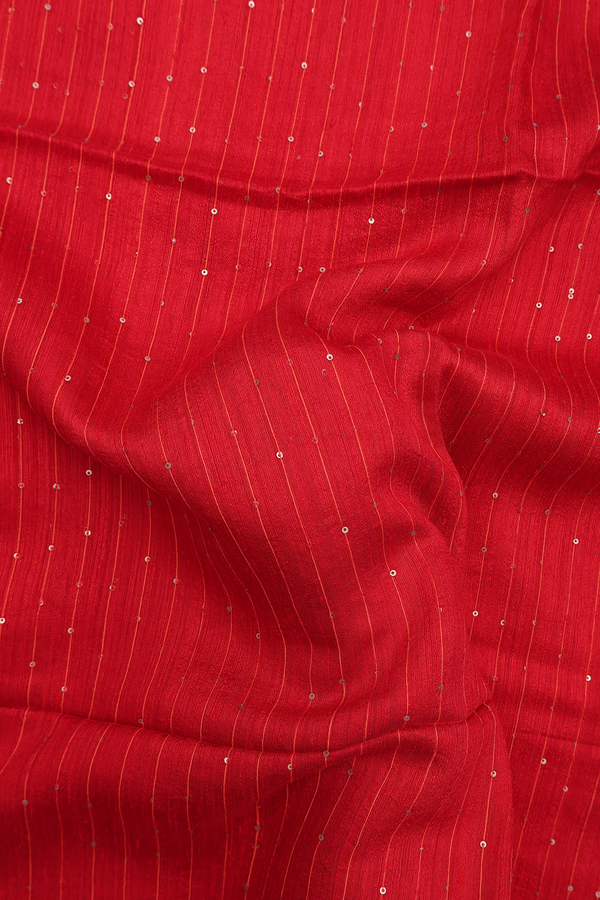 Bailu Silk Saree In Scarlet Red With Chamki Work