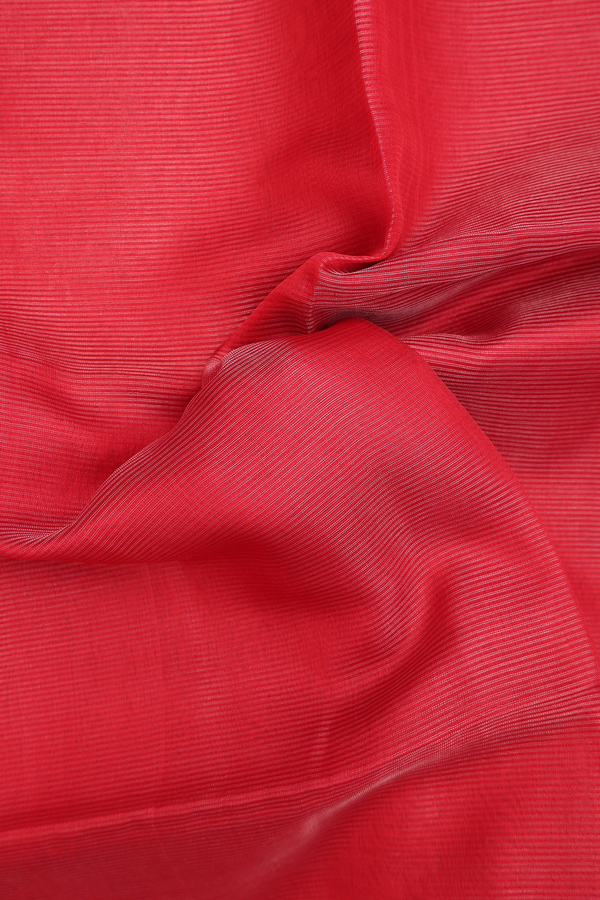 Bailu Silk Saree In Scarlet Red With Stripes Design