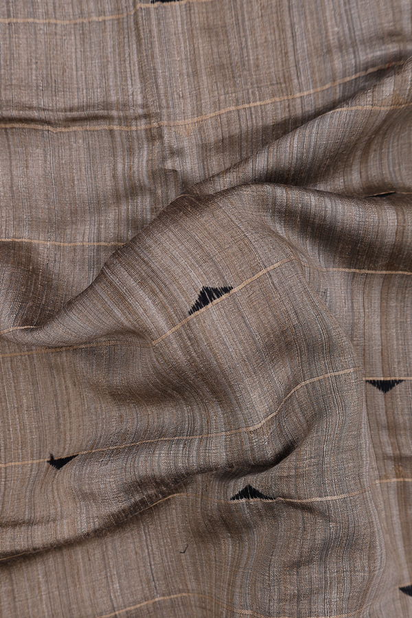 Bailu Silk Saree In Brown With Stripes Design