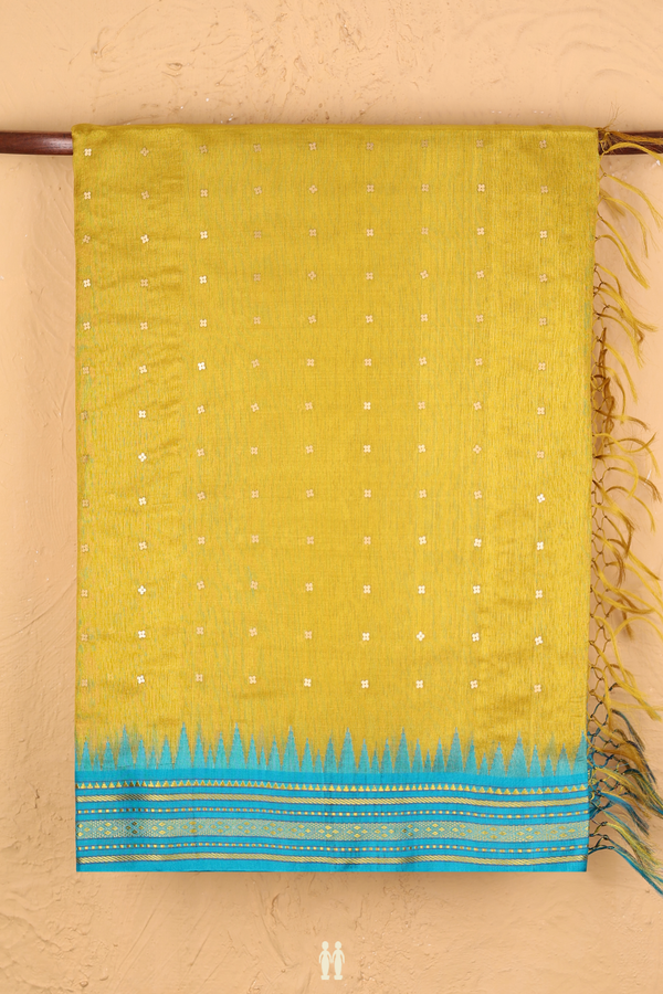 Bailu Silk Saree In Sunflower Yellow With Chamki Work