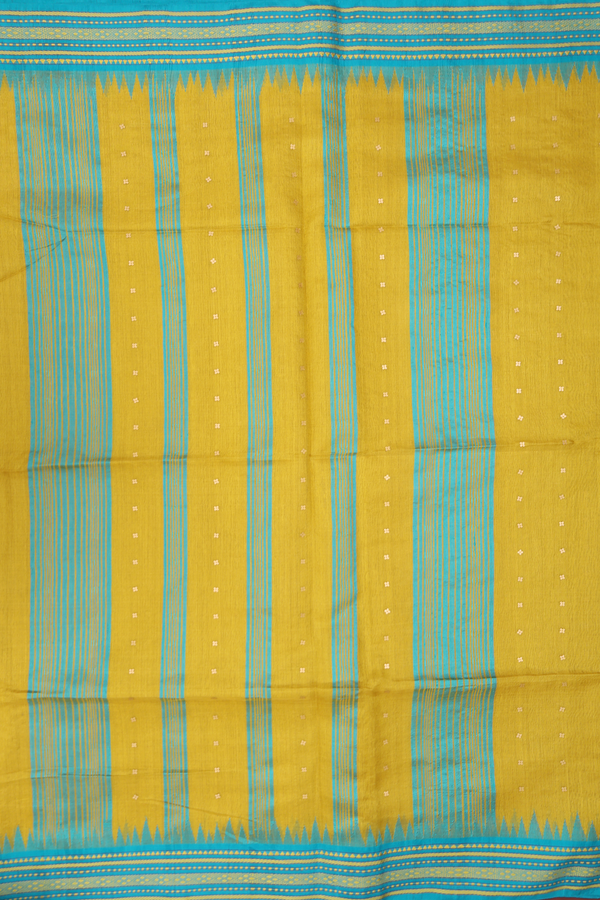 Bailu Silk Saree In Sunflower Yellow With Chamki Work