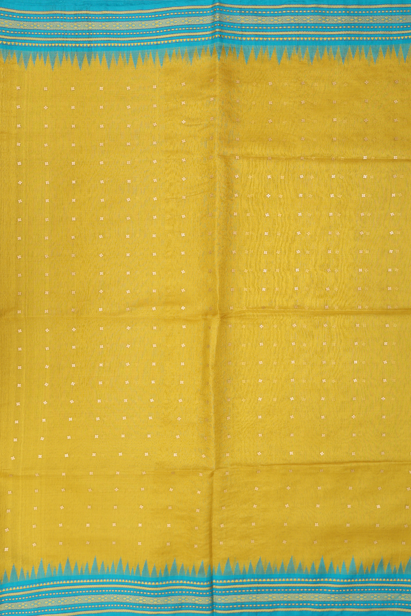Bailu Silk Saree In Sunflower Yellow With Chamki Work