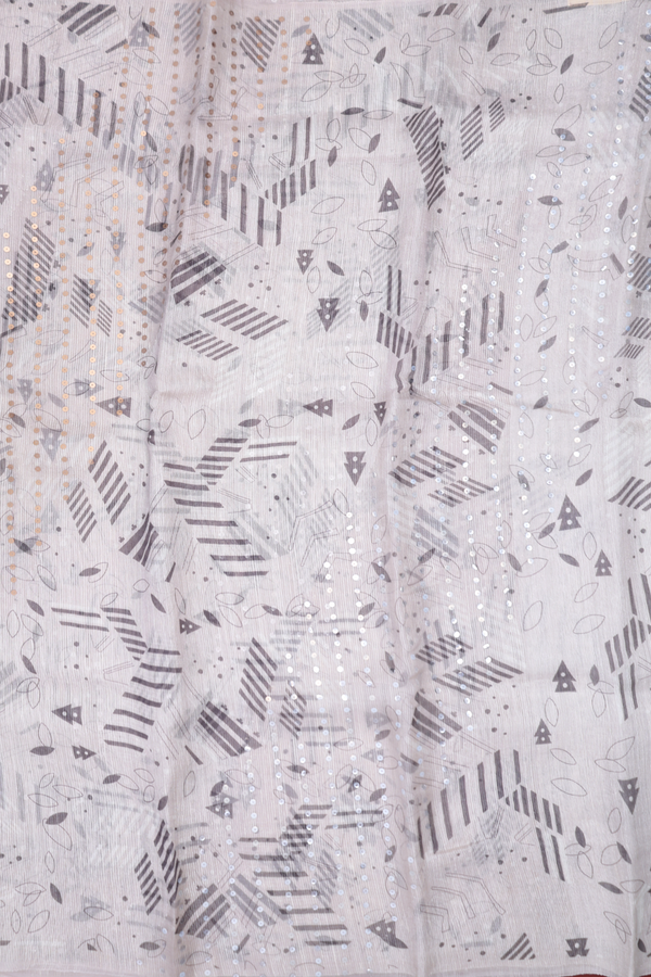 Bailu Silk Saree In White With Chamki Work