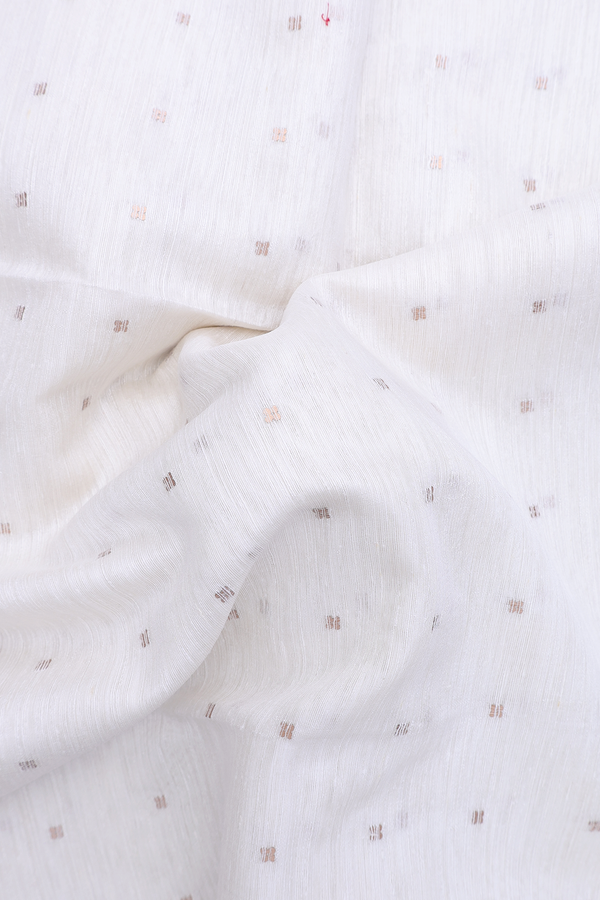 Bailu Silk Saree In White With Chamki Work