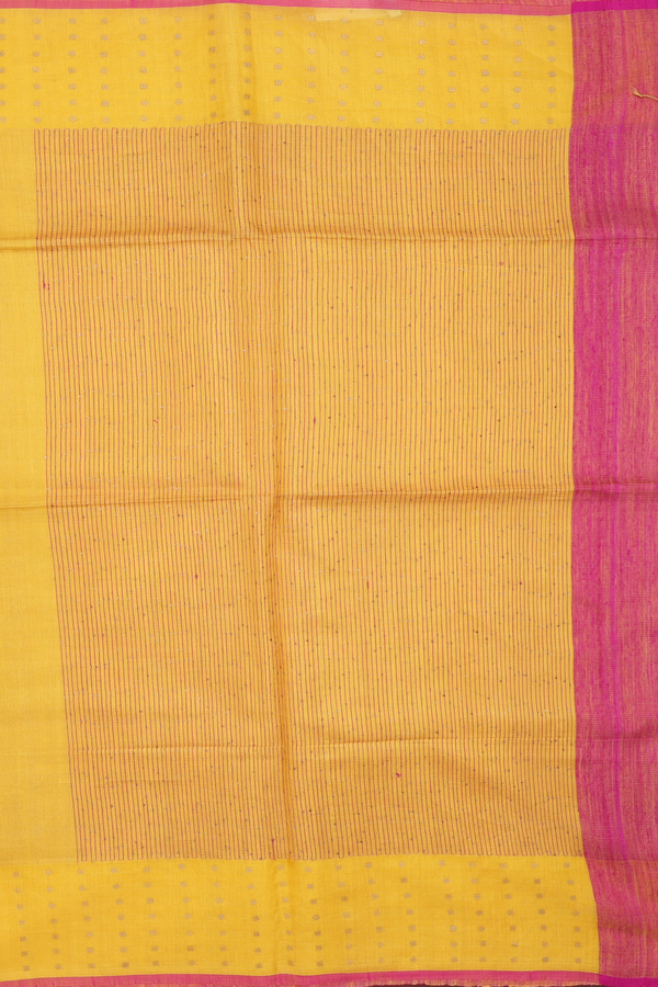 Bailu Silk Saree In Yellow With Self Stripes Design