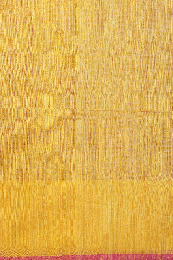 Bailu Silk Saree In Yellow With Self Stripes Design