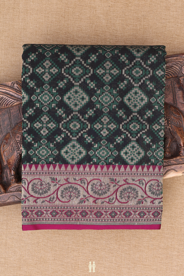 Banarasi Silk Saree In Black With Allover Design