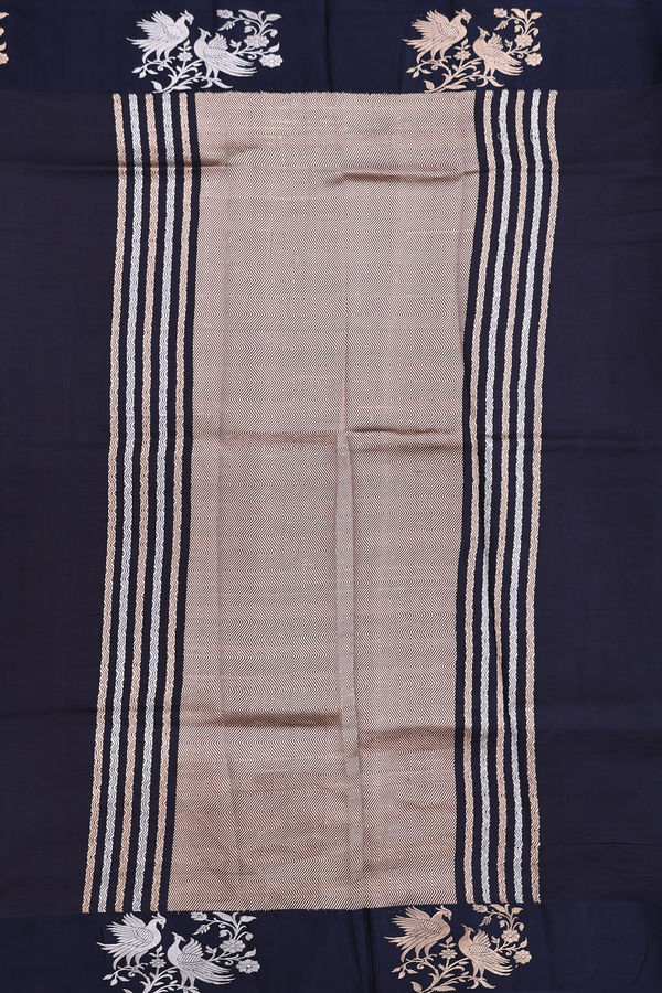 Banarasi Silk Saree In Black With Zari Buttas