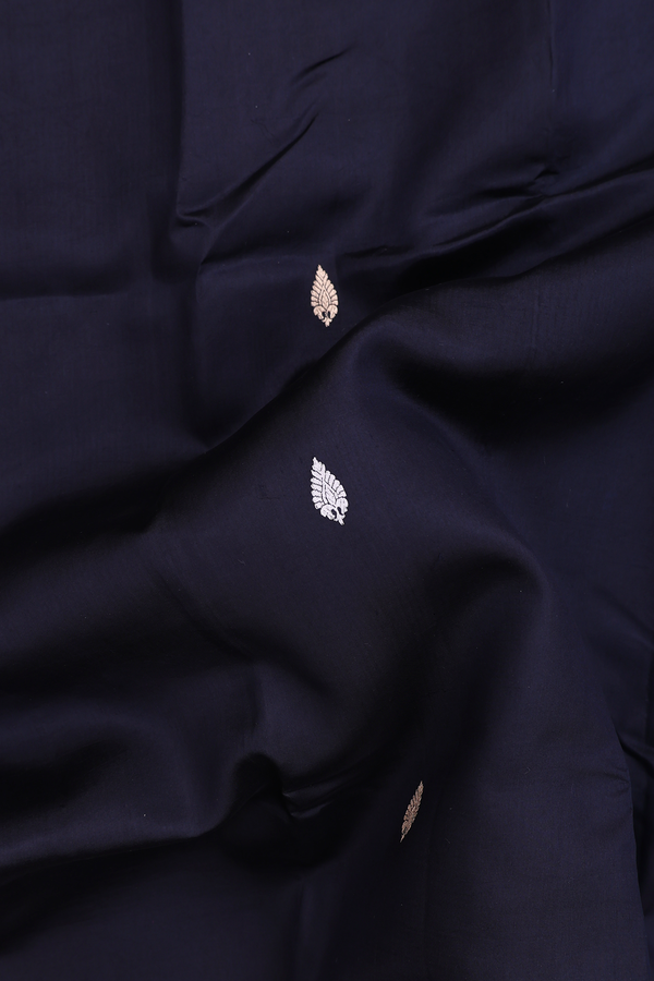 Banarasi Silk Saree In Black With Zari Buttas