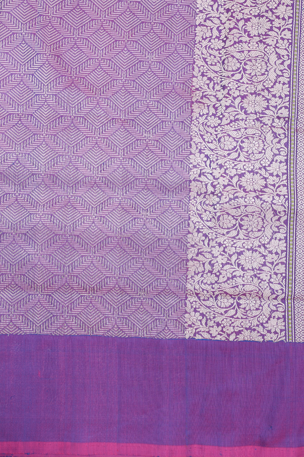 Banarasi Silk Saree In Capri Blue With Floral Buttas