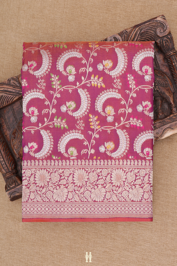 Banarasi Silk Saree In Dual Tone With Allover Design