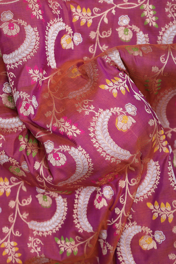 Banarasi Silk Saree In Dual Tone With Allover Design