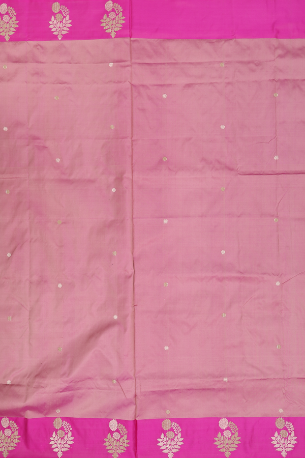 Banarasi Silk Saree In Dual Tone With Floral Buttas