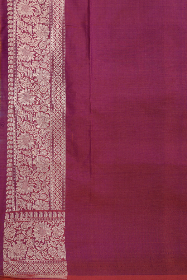 Banarasi Silk Saree In Dual Tone With Floral Design