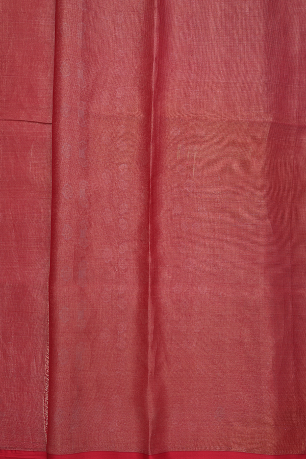 Banarasi Silk Saree In Dusty Red With Floral Design