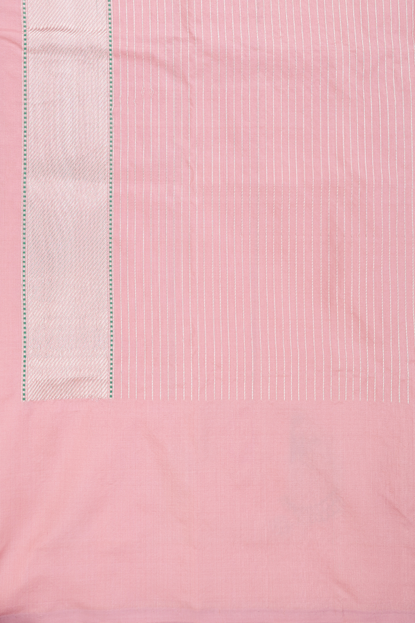 Banarasi Silk Saree In Dusty Rose With Tree Motifs