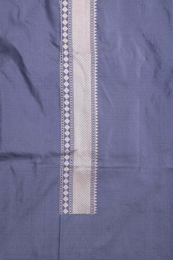 Banarasi Silk Saree In Grey With Zari Border