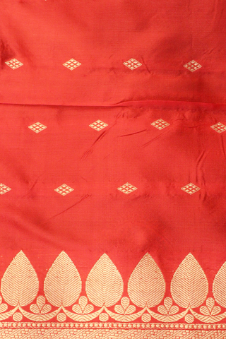 Banarasi Silk Saree In Indigo Blue With Thilagam Zari Motifs