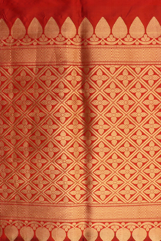 Banarasi Silk Saree In Indigo Blue With Thilagam Zari Motifs