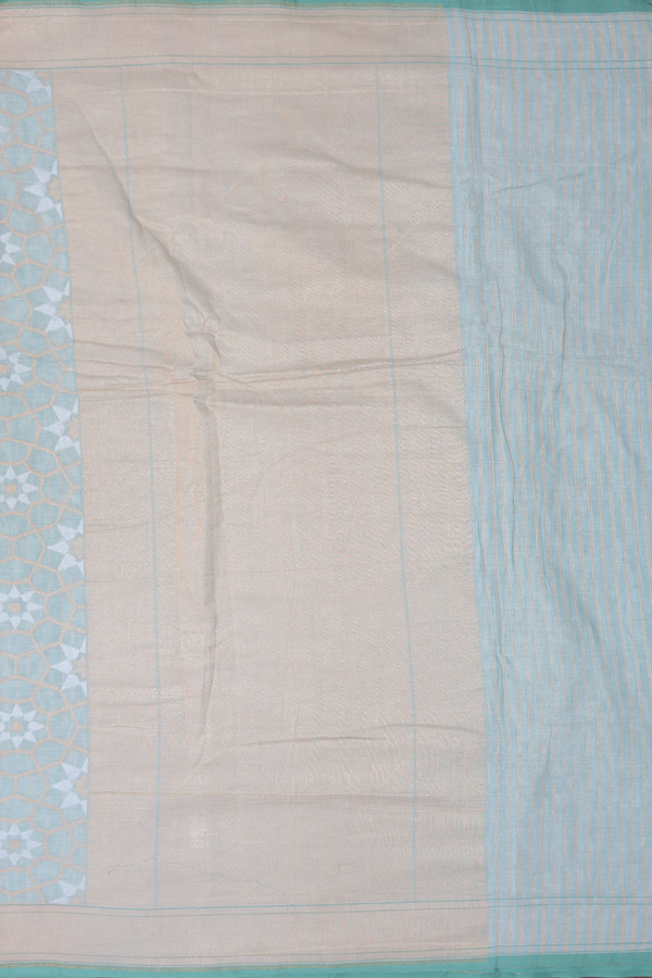 Banarasi Silk Saree In Mint Green With Allover Design