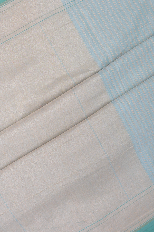 Banarasi Silk Saree In Mint Green With Allover Design