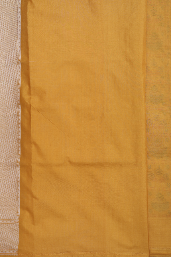 Banarasi Silk Saree In Mustard Yellow With Allover Design