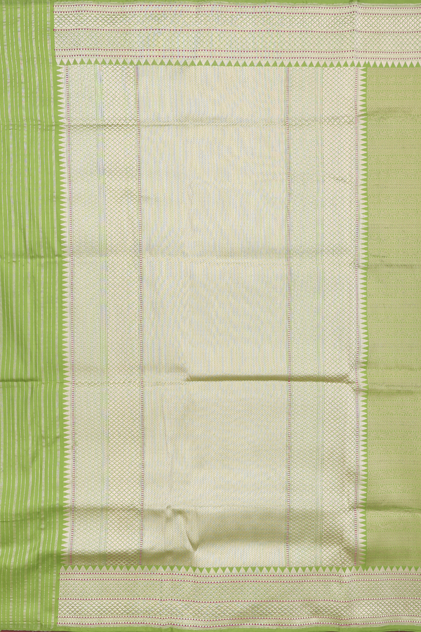 Banarasi Silk Saree In Pear Green With Brocade Design