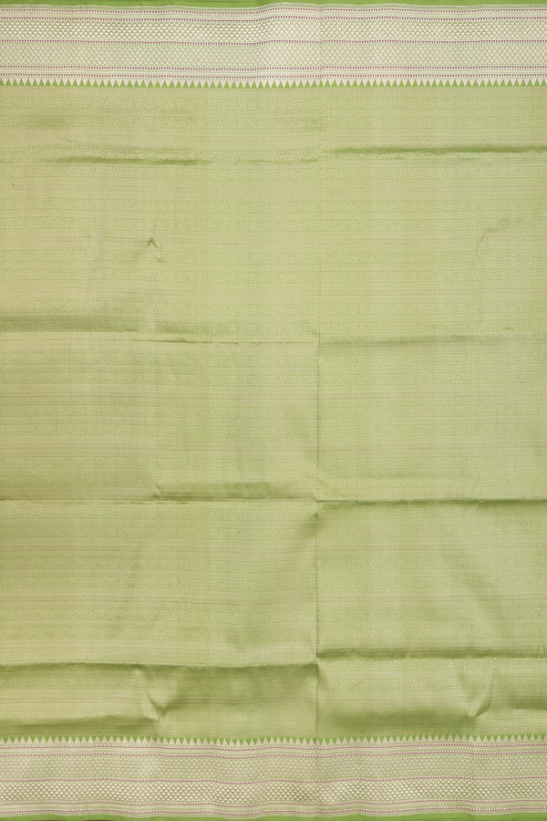 Banarasi Silk Saree In Pear Green With Brocade Design