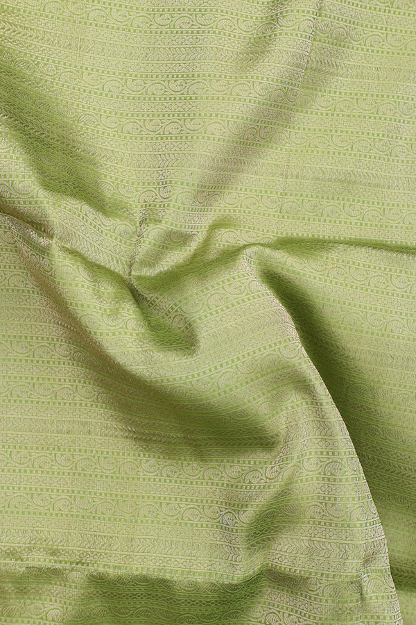 Banarasi Silk Saree In Pear Green With Brocade Design