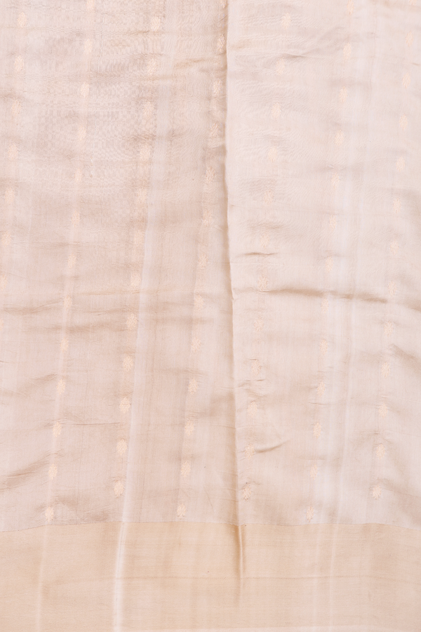 Banarasi Silk Saree In Pastel Brown With Zari Buttas