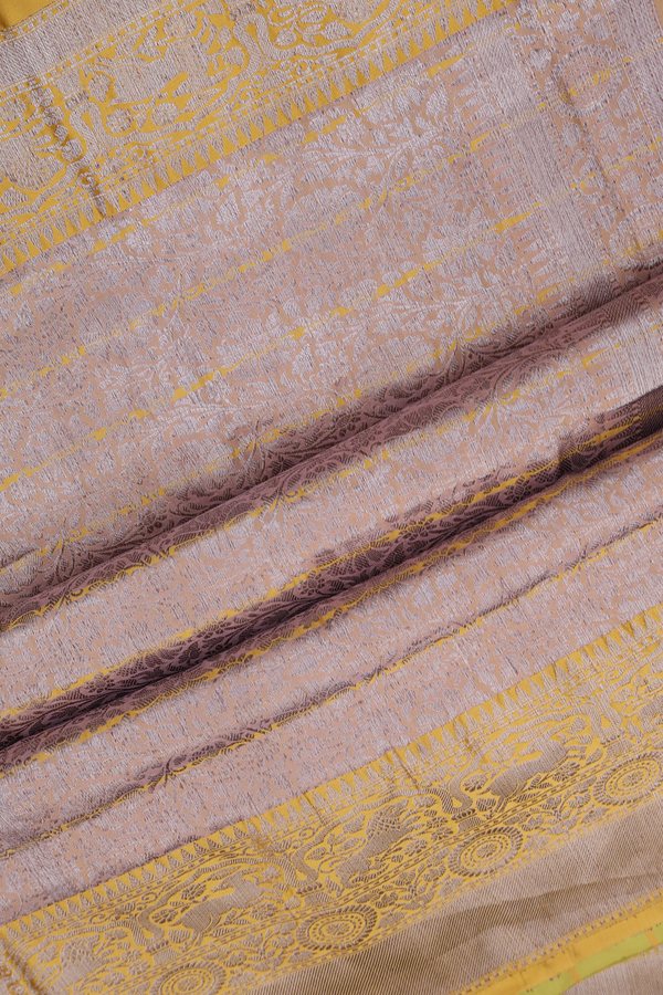 Banarasi Silk Saree In Pastel Green With Checks Design